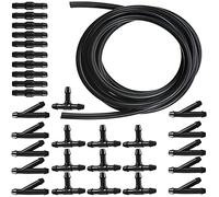 RUNCCI-YUN Schwarz 5m Wischwasserschlauch Reparaturset, Scheibenwaschanlage Schlauch, Automotive Isolierschlauch, Universal Mit 30 Stücke Schlauchverbinder
