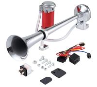 Rupse Hupe 12V, Luft Horn Kit mit Kompressor, 118DB | Air Horn LKW mit Kabelbaum, 450 mm, -40℃ to +65℃, für Auto PKW Booten Züge Vans, Silber