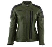 Rusty Stitches Alice Damen Lederjacke, grün-schwarz Größe: 40