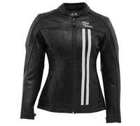 Rusty Stitches Alice Damen Lederjacke, schwarz-weiß Größe: 44