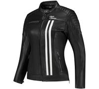 Rusty Stitches Alice Lederjacke Schwarz / Weiss Damen 40