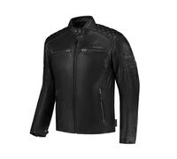 Rusty Stitches Jari V2 Motorrad Lederjacke (Schwarz)