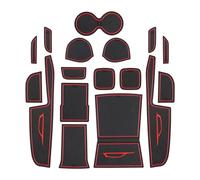 rutschfeste Gummimatten Für Suzuki Für Vitara 2016 2017 2018 2019 2020 2021 2022 2023 Autotür-Rillenmatte Türschlitz-Pad Auto-Getränkehalter-Kissen rutschfest(Rosso)