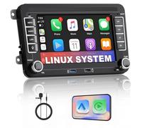 RUXYAXFOL autoradio, passend für VW Golf 6/5, Passat, Skoda Polo T5, Jetta. Unterstützt kabelloses CarPlay & Android Auto sowie AM/FM/RDS/USB/BT. Ausgestattet mit einem 7-Zoll-IPS-Display.