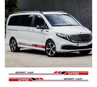 RWRAPS 2 Teile/los Autoaufkleber Racing Seitenstreifen Grafiken Vinyl Aufkleber, Passend für Mercedes Benz Vito Viano V Klasse W447 W639 Zubehör