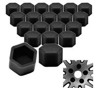 RYHX 20x Radschrauben Silikon Kappen Set Abdeckung SW21 21MM Schwarz