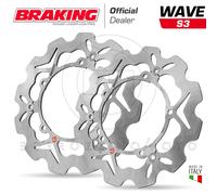 S38001 Set Bremsscheiben Vorne BRAKING S3 Wave Aprilia ATLANTIC 500 2002-2005