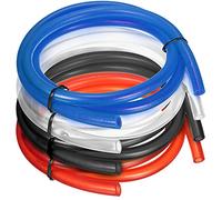 SacJkt Kraftstoffschlauch, Benzinschlauch, 4 Stück Premium Gummi Kraftstoffleitungsschlauch Für Motorrad (1M, Schwarz/Rot/Blau/Transparent)