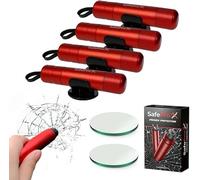 SafePro X Notfallhammer Auto mit Gurtschneider - Lebensrettender Kompakt Federkörner Glasbrecher - Sicherheit Rescue Tool & Scheiben Zertrümmerer für Schnelle Flucht bei Straße Unfällen (4er-Pack)
