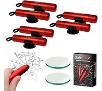 SafePro X Notfallhammer Auto mit Gurtschneider - Lebensrettender Kompakt Federkörner Glasbrecher - Sicherheit Rescue Tool & Scheiben Zertrümmerer für Schnelle Flucht bei Straße Unfällen (6er-Pack)