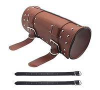 SaferCCTV Universal Motorrad-Lenker-Werkzeug, Motorrad-Werkzeugtasche, Gepäck-Satteltaschen, Lenkertasche, kompatibel mit Yamaha, Kawasaki, Suzuki, Ducati, PU-Leder, Braun