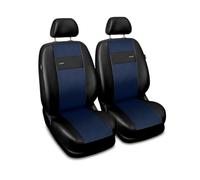 Saferide 2er Set Autositzbezüge PKW universal | Auto Sitzbezüge Kunstleder Blau für Airbag geeignet | für Vordersitze | 1+1 Autositze vorne