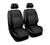 Saferide 2er Set Autositzbezüge PKW universal | Auto Sitzbezüge Kunstleder Grau für Airbag geeignet | für Vordersitze | 1+1 Autositze vorne