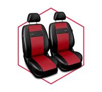Saferide 2er Set Autositzbezüge PKW universal | Auto Sitzbezüge Kunstleder Rot für Airbag geeignet | für Vordersitze | 1+1 Autositze vorne