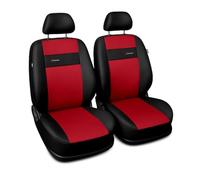 Saferide 2er Set Autositzbezüge PKW universal | Auto Sitzbezüge Kunstleder Rot für Airbag geeignet | für Vordersitze | 1+1 Autositze vorne