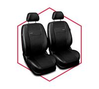 Saferide 2er Set Autositzbezüge PKW universal | Auto Sitzbezüge Kunstleder Schwarz für Airbag geeignet | für Vordersitze | 1+1 Autositze vorne