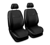 Saferide 2er Set Autositzbezüge PKW universal | Auto Sitzbezüge Kunstleder Schwarz für Airbag geeignet | für Vordersitze | 1+1 Autositze vorne