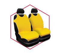 Saferide 2er Set Autositzbezüge PKW universal | Auto Sitzbezüge Polyester Gelb für Airbag geeignet | für Vordersitze | 1+1 Autositze vorne