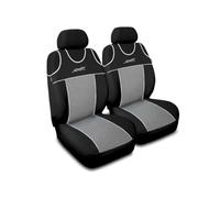 Saferide 2er Set Autositzbezüge PKW universal | Auto Sitzbezüge Polyester Grau für Airbag geeignet | für Vordersitze | 1+1 Autositze vorne