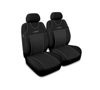 Saferide 2er Set Autositzbezüge PKW universal | Auto Sitzbezüge Polyester Grau für Airbag geeignet | für Vordersitze | 1+1 Autositze vorne