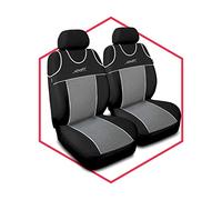 Saferide 2er Set Autositzbezüge PKW universal | Auto Sitzbezüge Polyester Grau für Airbag geeignet | für Vordersitze | 1+1 Autositze vorne