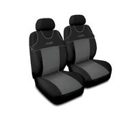 Saferide 2er Set Autositzbezüge PKW universal | Auto Sitzbezüge Polyester Grau für Airbag geeignet | für Vordersitze | 1+1 Autositze vorne