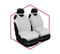 Saferide 2er Set Autositzbezüge PKW universal | Auto Sitzbezüge Polyester Hellgrau für Airbag geeignet | für Vordersitze | 1+1 Autositze vorne