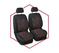 Saferide 2er Set Autositzbezüge PKW universal | Auto Sitzbezüge Polyester Rot für Airbag geeignet | für Vordersitze | 1+1 Autositze vorne
