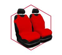 Saferide 2er Set Autositzbezüge PKW universal | Auto Sitzbezüge Polyester Rot für Airbag geeignet | für Vordersitze | 1+1 Autositze vorne