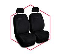 Saferide 2er Set Autositzbezüge PKW universal | Auto Sitzbezüge Velourslederimitat Schwarz für Airbag geeignet | für Vordersitze | 1+1 Autositze vorne