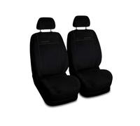 Saferide 2er Set Autositzbezüge PKW universal | Auto Sitzbezüge Velourslederimitat Schwarz für Airbag geeignet | für Vordersitze | 1+1 Autositze vorne