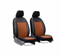 Saferide 2er Set Autositzbezüge Transporter universal | Bus Sitzbezüge Kunstleder Braun für Airbag geeignet | für Vordersitze | 1+1 Autositze vorne