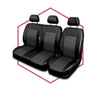 Saferide 2er Set Autositzbezüge Transporter universal | Bus Sitzbezüge Kunstleder Grau für Airbag geeignet | für Vordersitze | 1+2 Autositze vorne Nicht teilbar