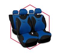Saferide 3er Set Autositzbezüge PKW universal | Auto Sitzbezüge Polyester Blau für Airbag geeignet | für Vordersitze und Rückbank | 1+1 Autositze vorne und 1 Sitzbank hinten teilbar 2 Reißverschlüsse