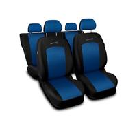 Saferide 3er Set Autositzbezüge PKW universal | Auto Sitzbezüge Polyester Blau für Airbag geeignet | für Vordersitze und Rückbank | 1+1 Autositze vorne und 1 Sitzbank hinten teilbar 2 Reißverschlüsse