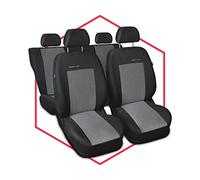 Saferide 3er Set Autositzbezüge PKW universal | Auto Sitzbezüge Polyester Grau für Airbag geeignet | für Vordersitze und Rückbank | 1+1 Autositze vorne und 1 Sitzbank hinten teilbar 2 Reißverschlüsse
