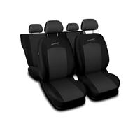 Saferide 3er Set Autositzbezüge PKW universal | Auto Sitzbezüge Polyester Grau für Airbag geeignet | für Vordersitze und Rückbank | 1+1 Autositze vorne und 1 Sitzbank hinten teilbar 2 Reißverschlüsse