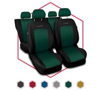 Saferide 3er Set Autositzbezüge PKW universal | Auto Sitzbezüge Polyester Grün für Airbag geeignet | für Vordersitze und Rückbank | 1+1 Autositze vorne und 1 Sitzbank hinten teilbar 2 Reißverschlüsse