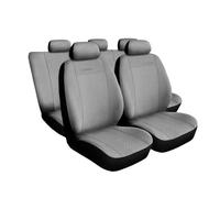 Saferide 3er Set Autositzbezüge PKW universal | Auto Sitzbezüge Velourslederimitat Grau für Airbag geeignet | für Vordersitze und Rückbank | 1+1 Autositze vorne und 1 Sitzbank hinten teilbar