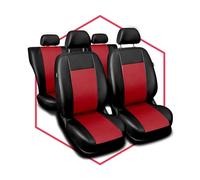 Saferide Autositzbezüge universal Auto Sitzbezüge kompatibel mit Alfa Romeo Giulietta Kunstleder Autoschonbezüge Rot Sitzauflage Vorne und Hinten