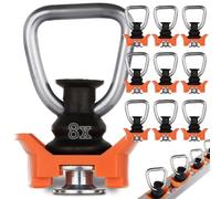Safetytex 8 Stück Single Fitting - Endfitting orange Kunststoff - Endbeschlag Set - Zurrring für Airlineschiene -Zurrschienen Zubehör - Belastbarkeit 800 daN, Bruchlast 1600 daN