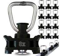 Safetytex 8 Stück Single Fitting - Endfitting schwarz Kunststoff - Endbeschlag Set - Zurrring für Airlineschiene -Zurrschienen Zubehör - Belastbarkeit 500 daN, Bruchlast 1000 daN