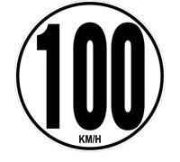 SAFIRMES 2 Aufkleber 100 km/h 20 cm rund DIN 1451 Zugmaschine Bus Lkw Trailer Anhänger