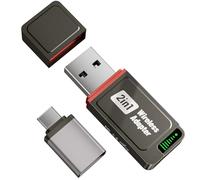 SALCAR CarPlay Wireless Adapter für iPhone & Android | 2 in 1 | 2025 Upgrade | Dualband 5,8 GHz Auto-Dongle Stabiler Android Auto Adapter, Ultrabreite Kompatibilität für Fahrzeuge ab Baujahr 2016