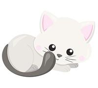 Samunshi® Knuffige Katze Aufkleber Sticker Autoaufkleber Scheibenaufkleber - 30x22cm mehrfarbig