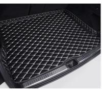 SANJSJHXJ Kofferraumwanne für Dacia Jogger MPV 2000-2024 2025, Leder Kofferraum Cargo Auto Kofferraummatten Schutzmatte Kofferraumwanne Wasserdicht Kratzfest,Black and White