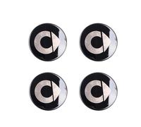 SANSHAOS Radnabenabdeckung Aufkleber Logo Radnabenkappen Zentralabdeckung Abzeichen für Smart Fortwo Forfour 450 451 453 58mm, Nabendeckel Staubdicht Wasserdicht, 4 Stück,Black