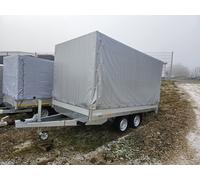 Saris PL 356 184 2700 2 Hochlader Anhänger mit Auffahrschienen, Stützen und Plane 180 cm