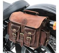 Satteltasche Motorradtasche Powersports Zubehör Rennrad 13 Zoll Leder Braun Scooter Gepäckträger Satteltaschen Wassersattel Hintergepäckträger Tasche Gepäckträger für Werkzeug Ausrüstungstasc
