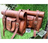 Satteltaschen Motorrad 2 Seiten Braun Leder Seitentasche Satteltaschen 2 Taschen